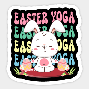 Easter Yoga Bunny Meditation Holiday Lover Harmony Sticker